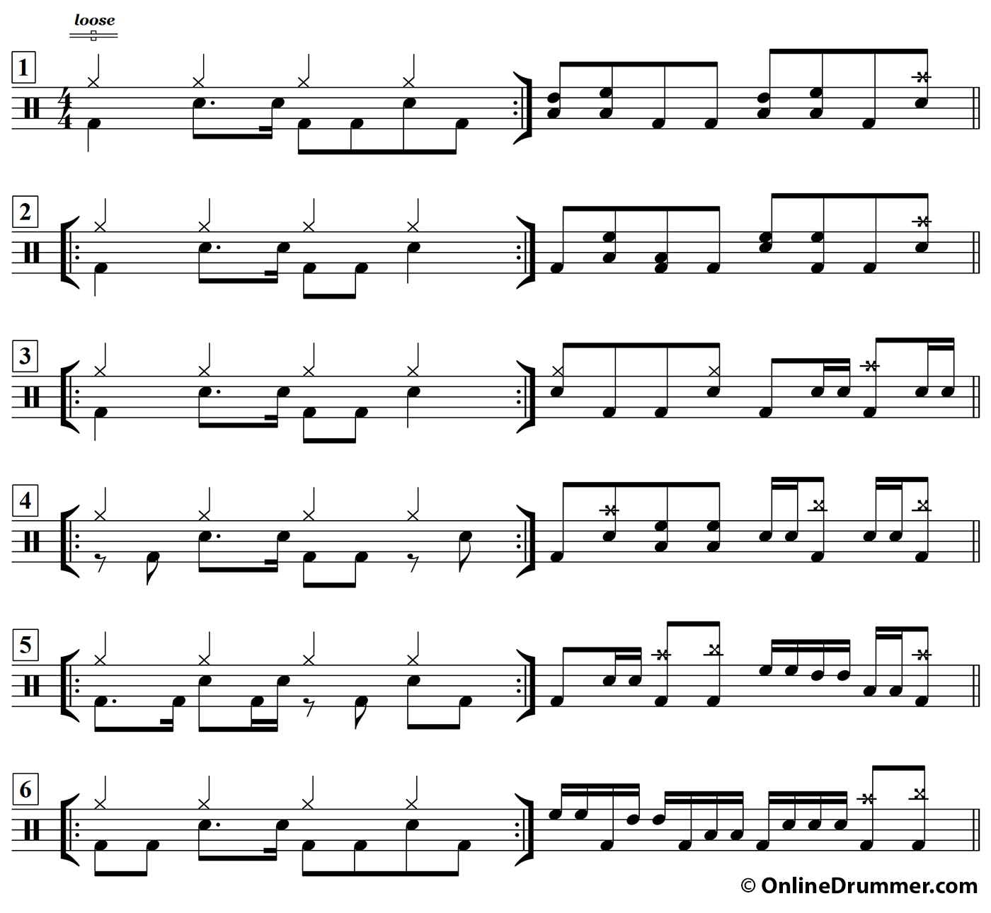 Six Hard Rock Drum Fills