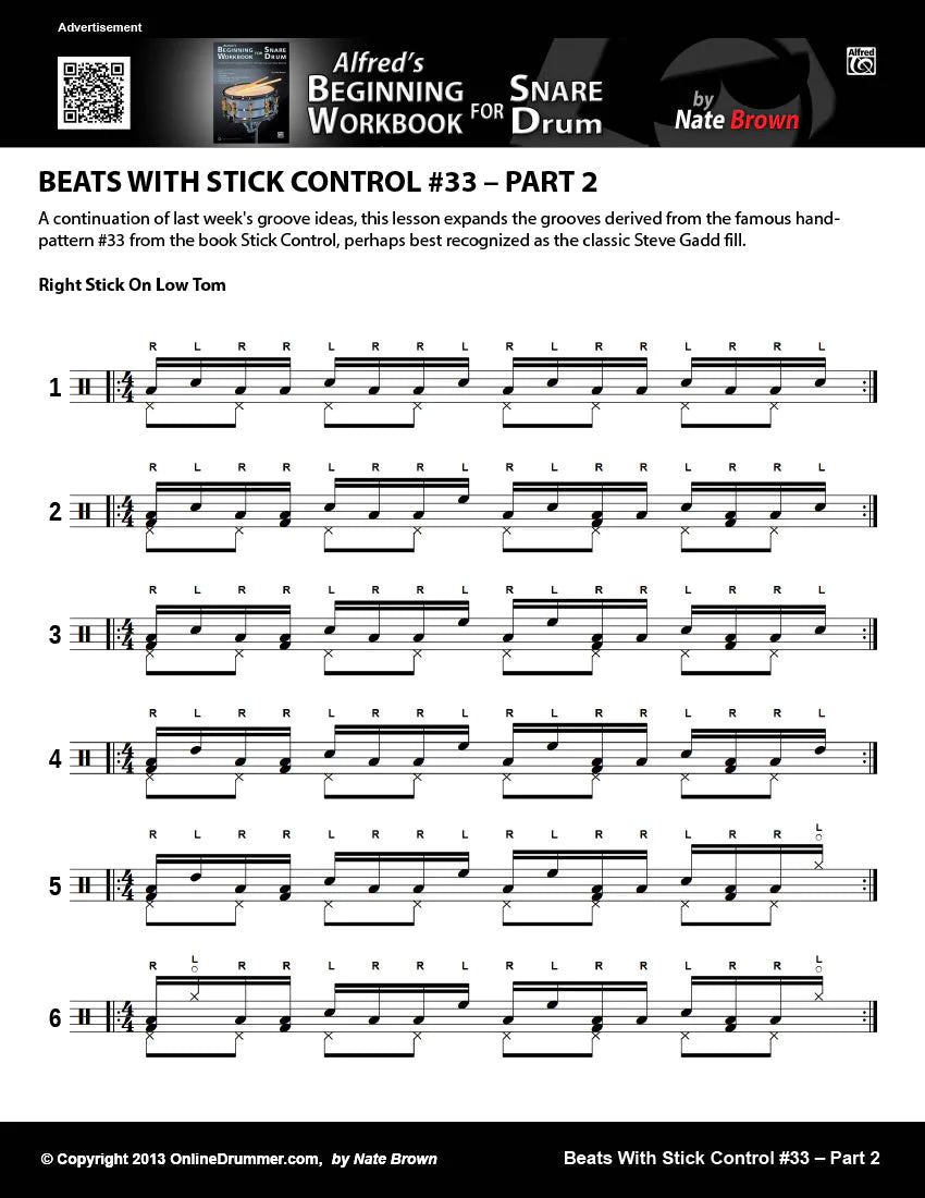 Beats with Stick Control 33 Part 2