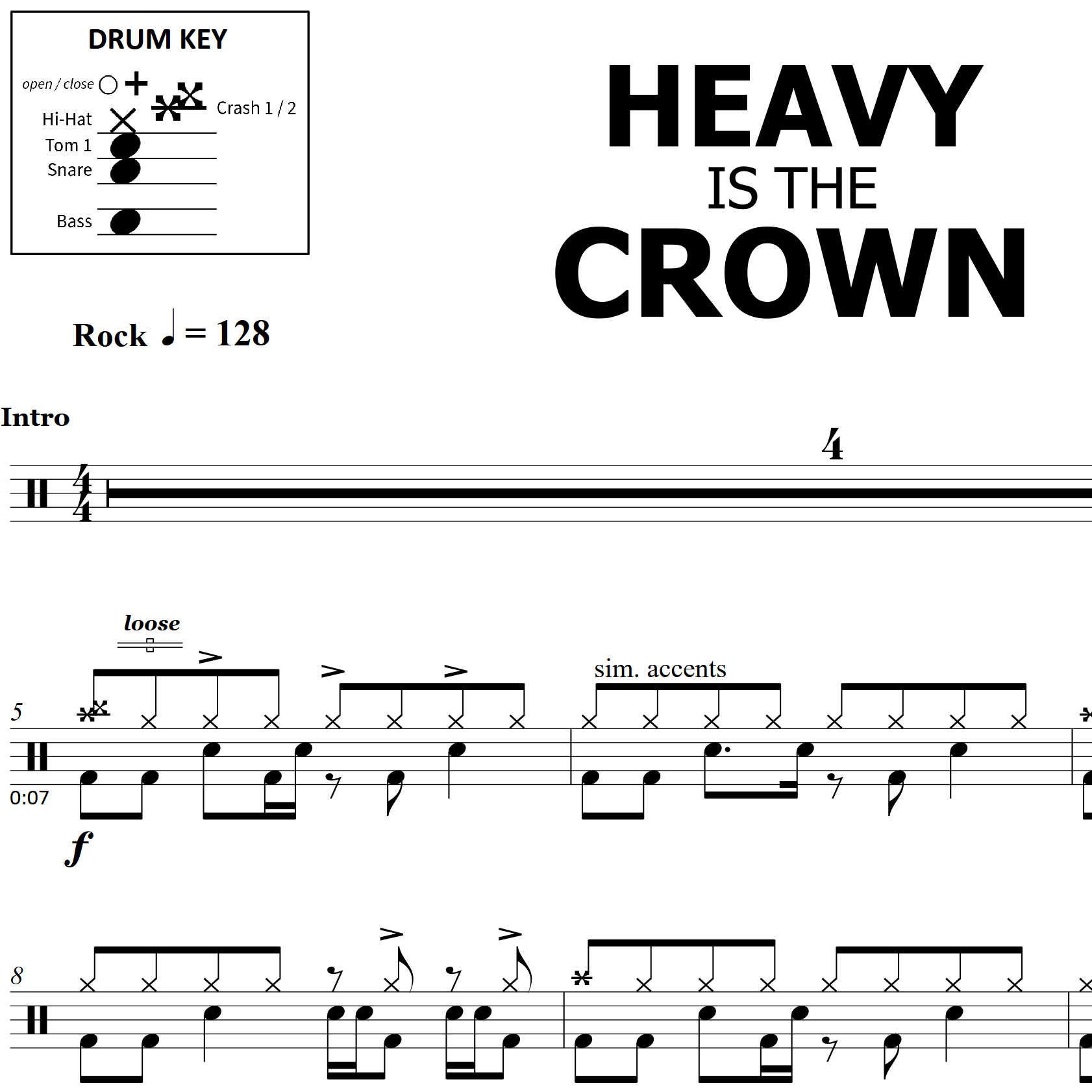Heavy is the Crown - Linkin Park - Drum Sheet Music