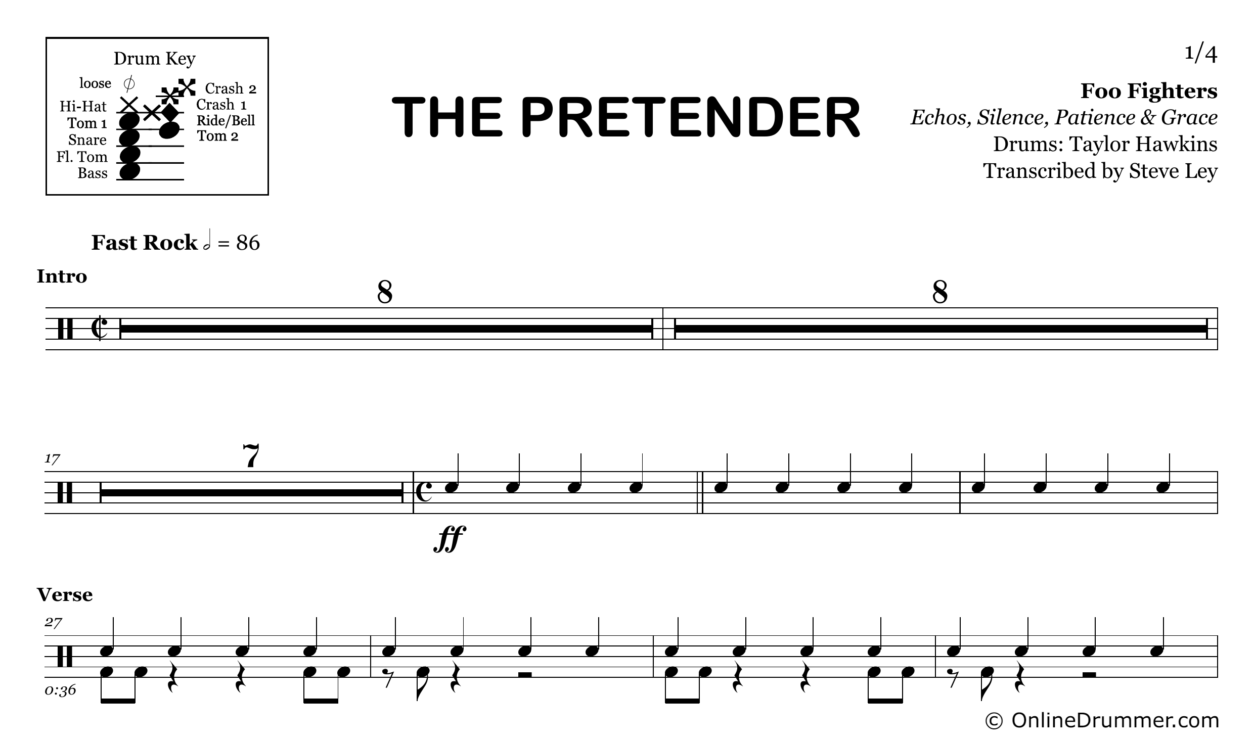 The Pretender - Foo Fighters - Drum Sheet Music