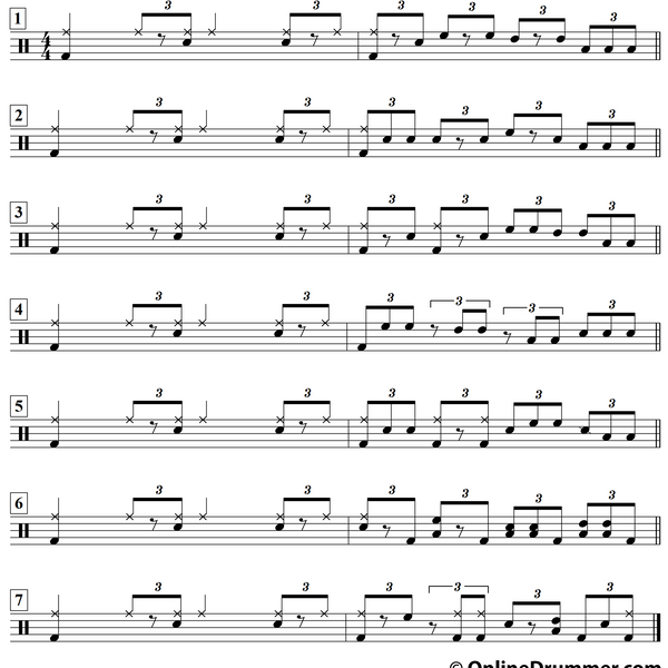 Jazz drum online sheet music