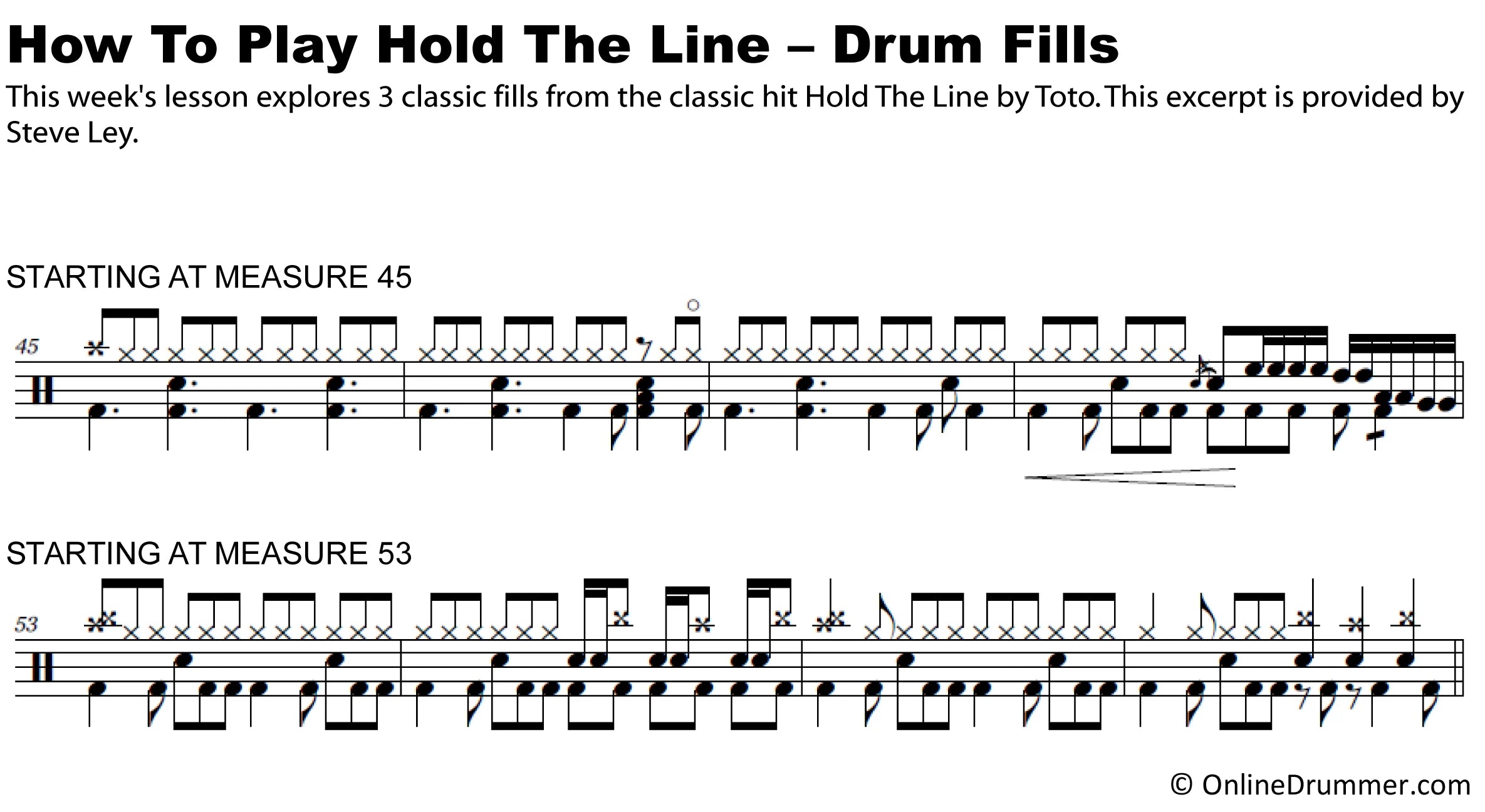 How To Play Hold The Line - Toto - Drum Fills