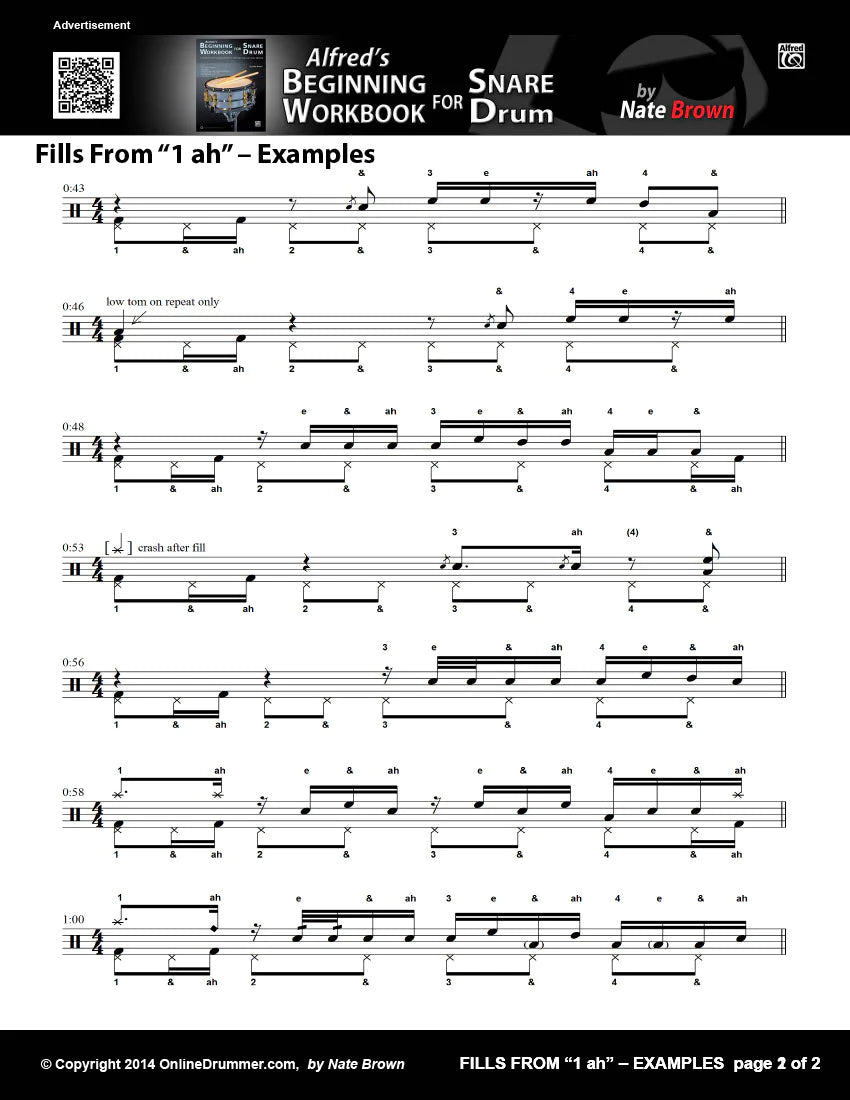 Drum Fills From “1 ah”