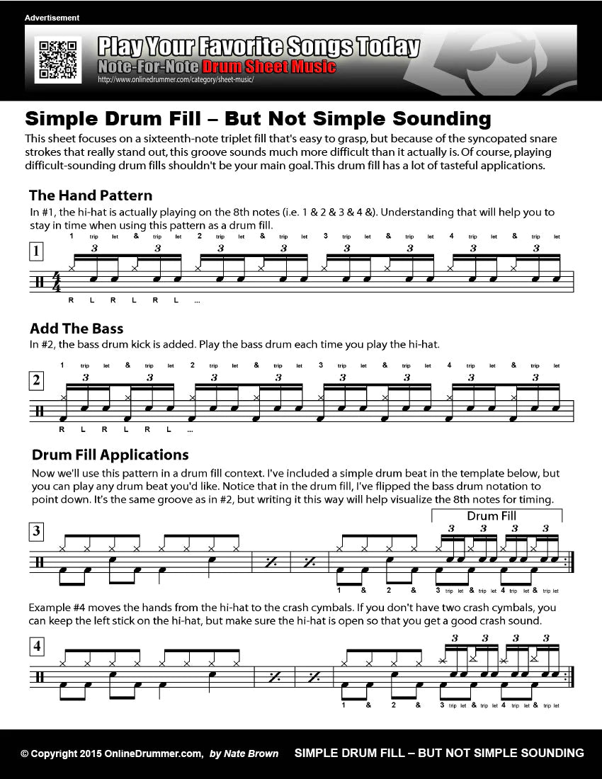Simple Drum Fill, But Not Simple Sounding