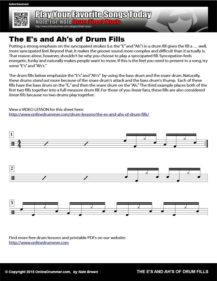 The E's and Ah's of Drum Fills