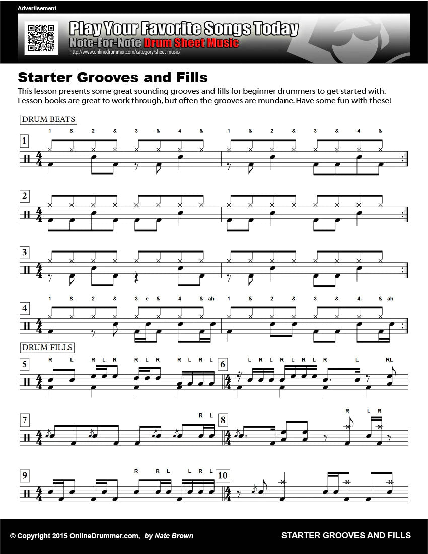 Starter Grooves and Drum Fills