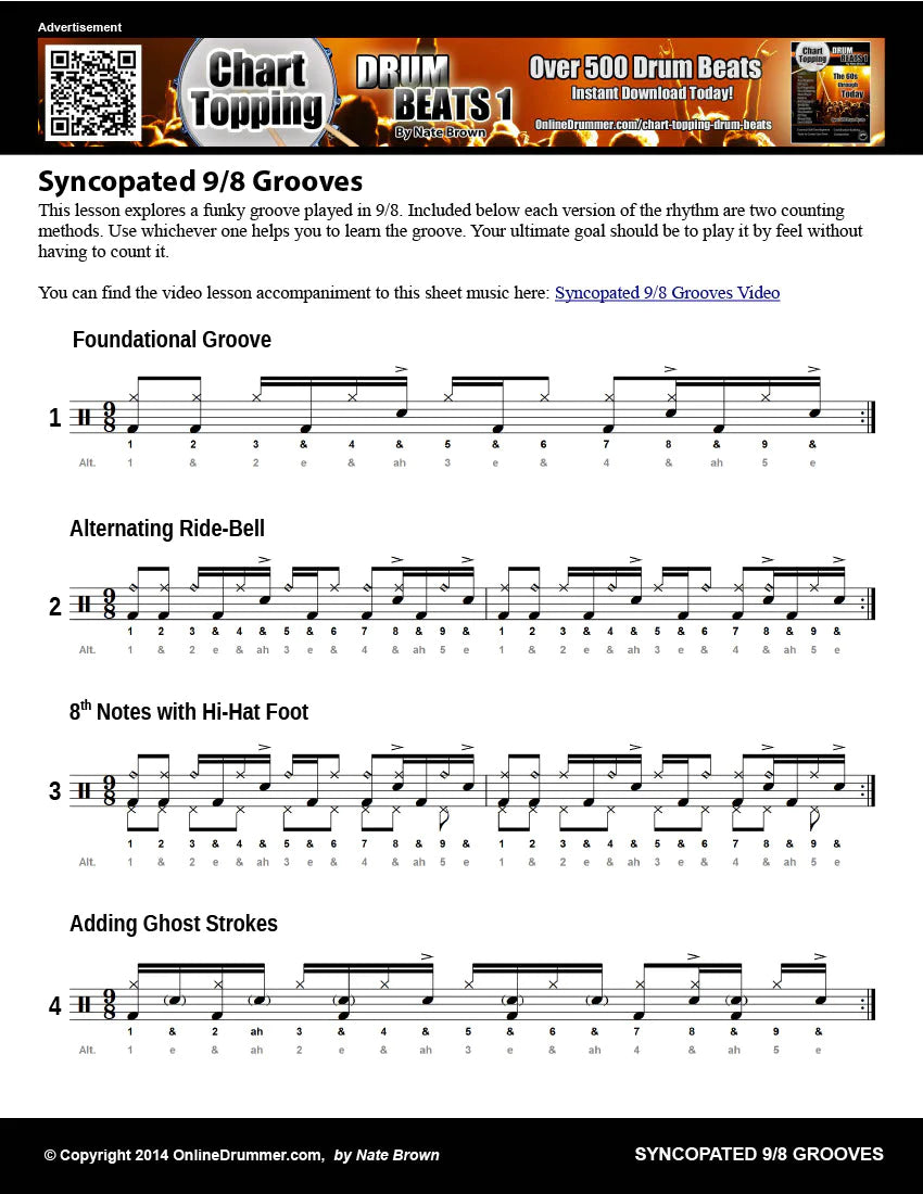 Syncopated 9/8 Grooves