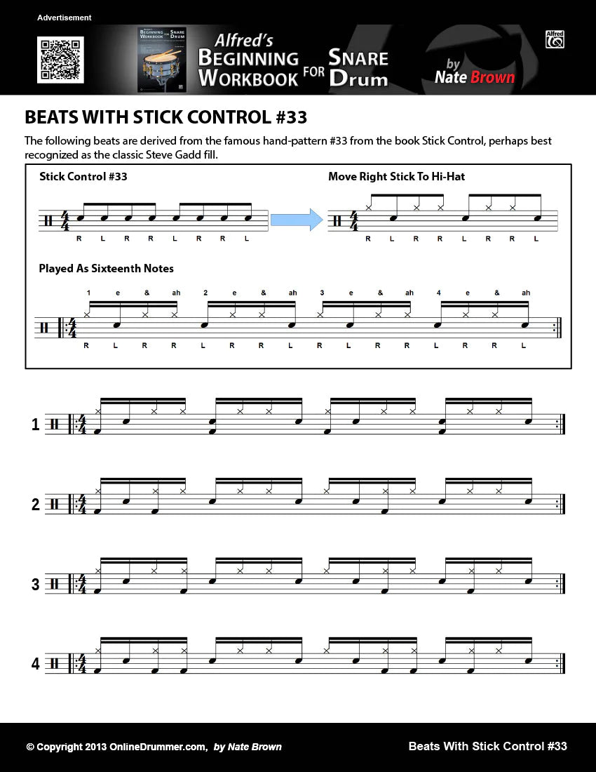 Beats with Stick Control #33 - Part 1