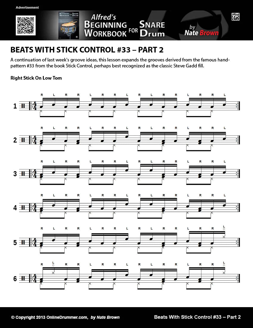 Beats with Stick Control #33 - Part 2