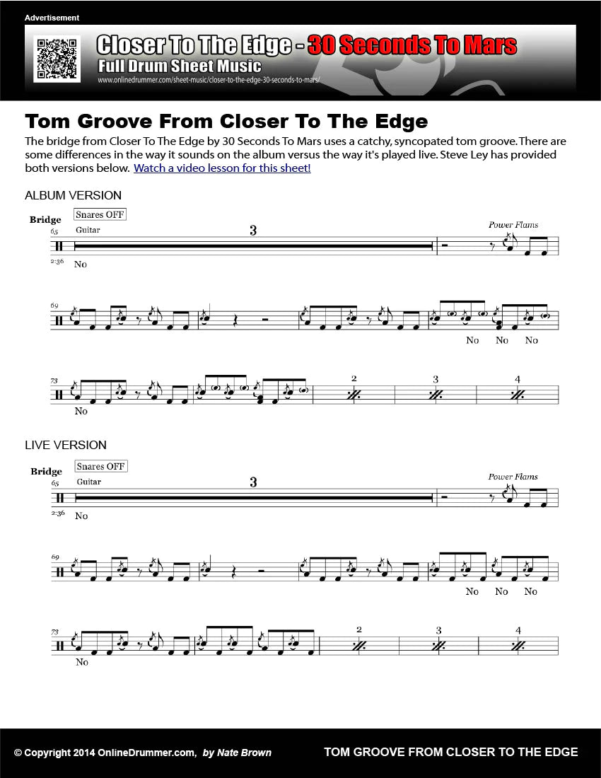How To Play Closer To The Edge - 30 Seconds To Mars (bridge)