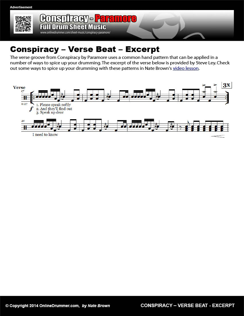 Conspiracy - Paramore - Verse Beat