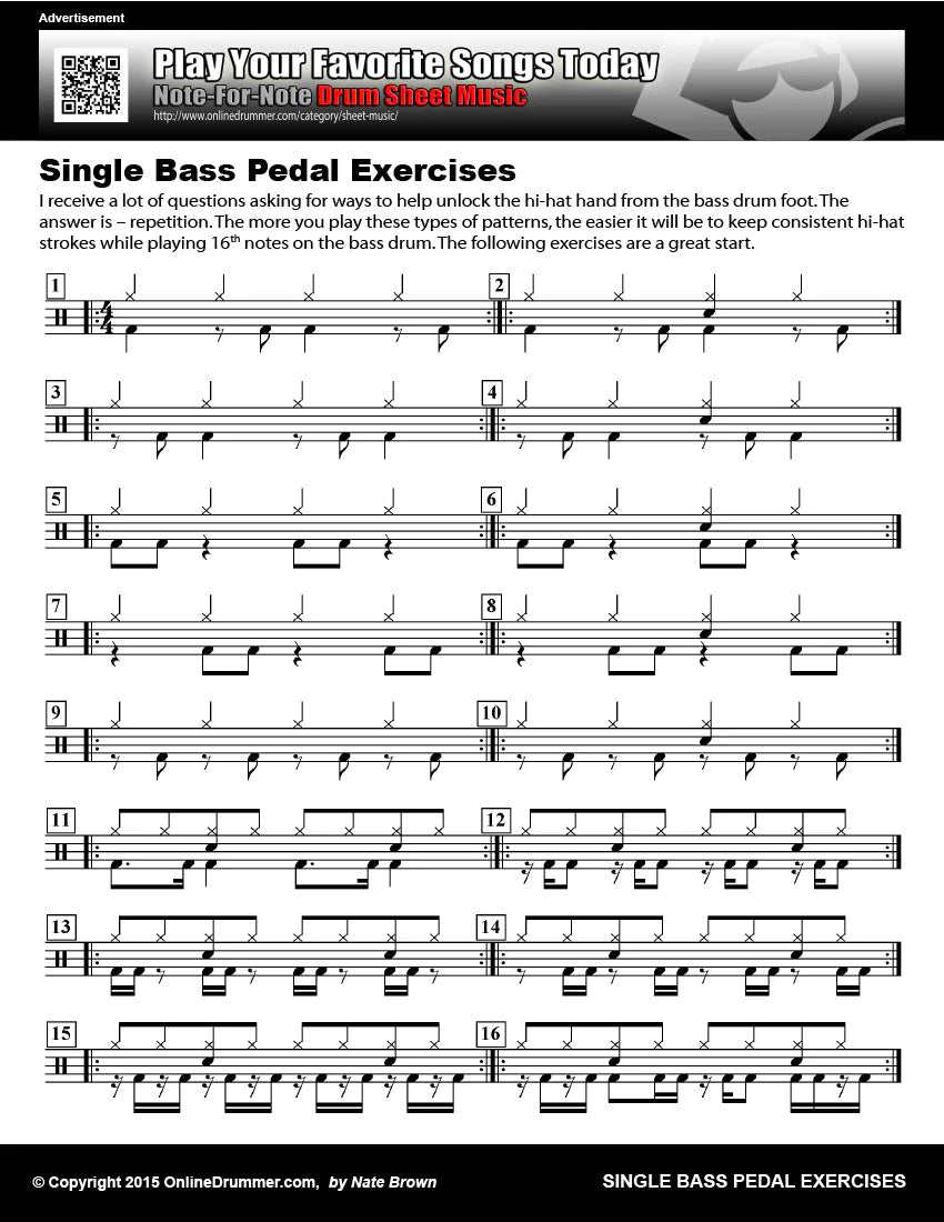 Single Bass Pedal Exercises