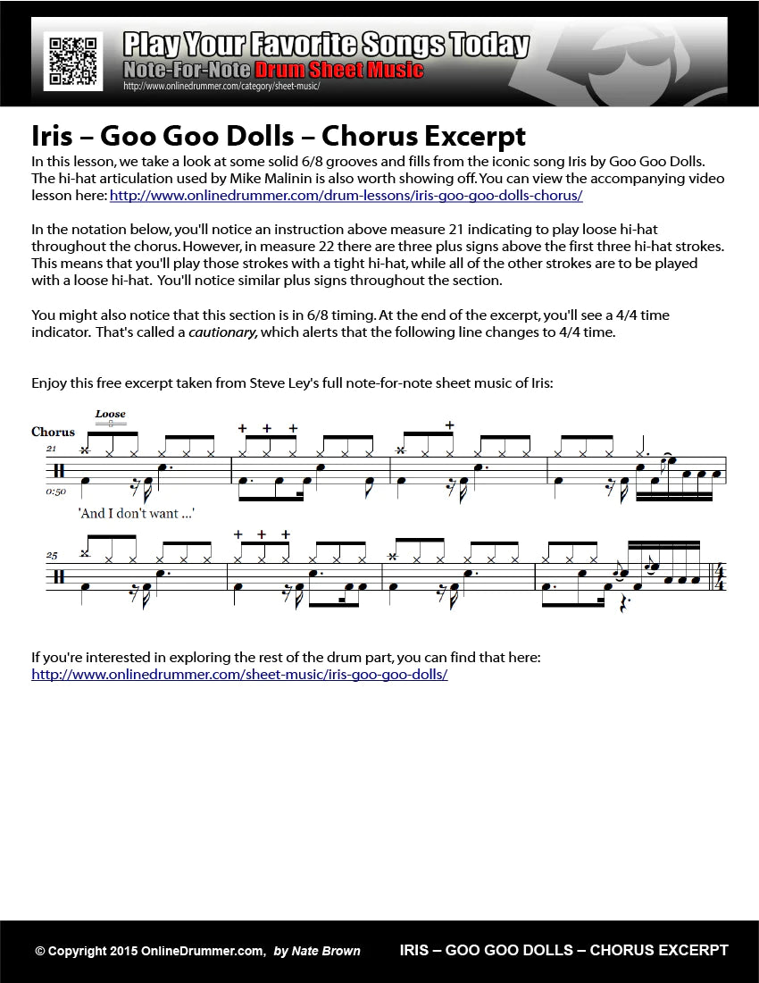 Iris - Goo Goo Dolls - Chorus