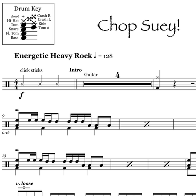 Chop Suey! - System of a Down - Drum Sheet Music