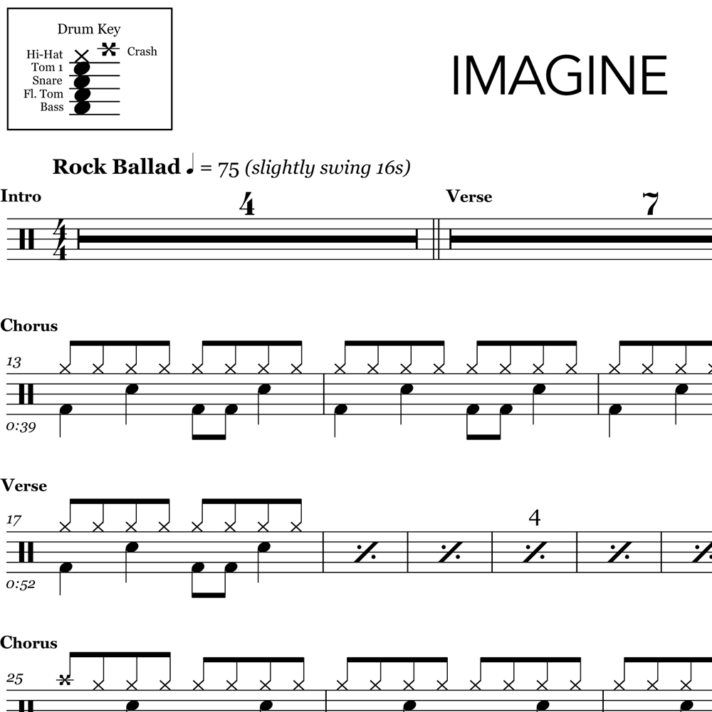 imagine-john-lennon-drum-sheet-music for Free Printable Imagine Piano Sheet Music Easy Imagine - John Lennon - Drum Sheet Music for Free Printable Imagine Piano Sheet Music Easy