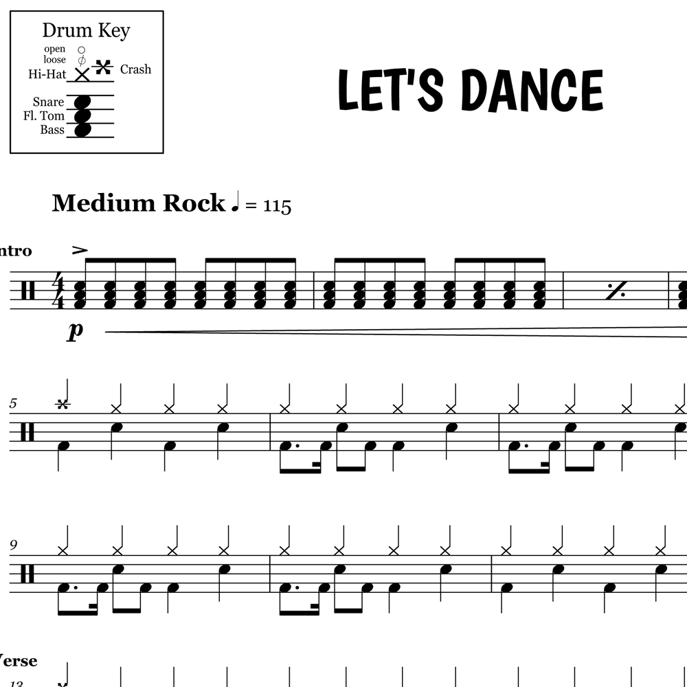 Let's Dance - David Bowie - Drum Sheet Music