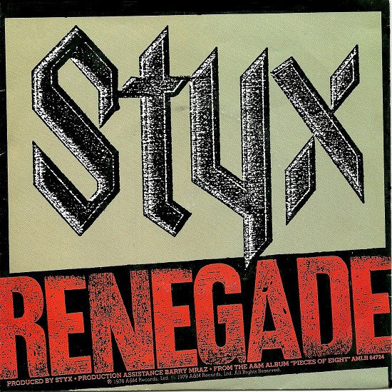 Renegade - Styx - Drum Sheet Music