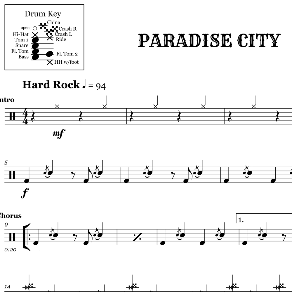 Paradise City Guns and Roses Partitura
