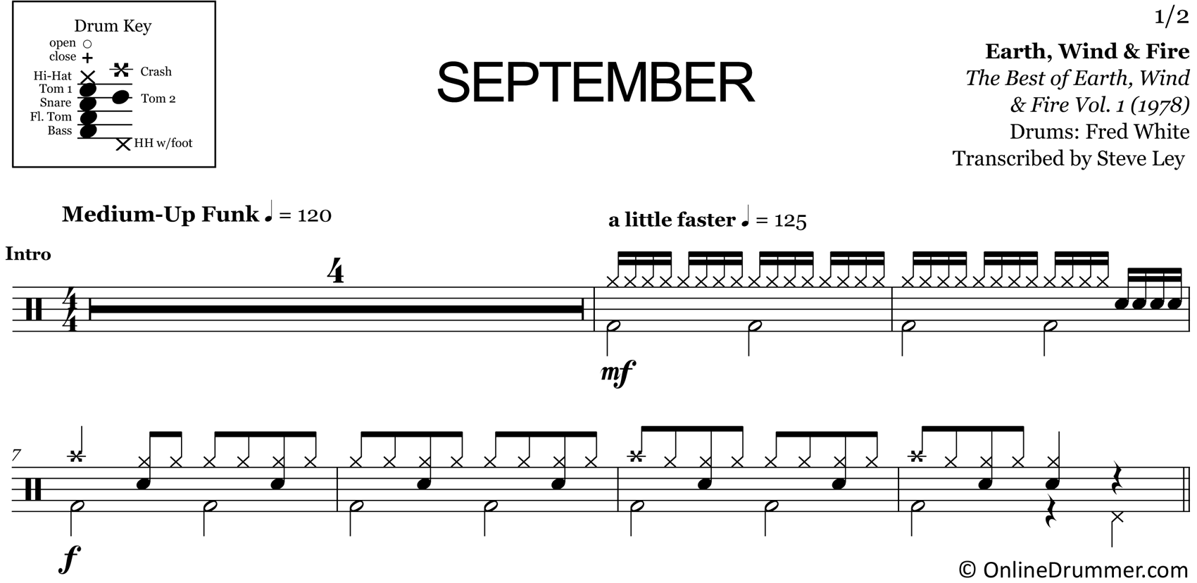 September - Earth, Wind & Fire - Drum Sheet Music