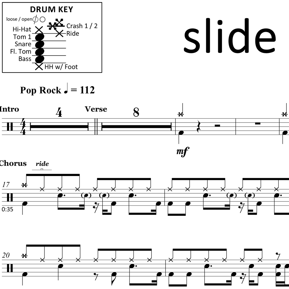 Slide - Goo Goo Dolls - Drum Sheet Music