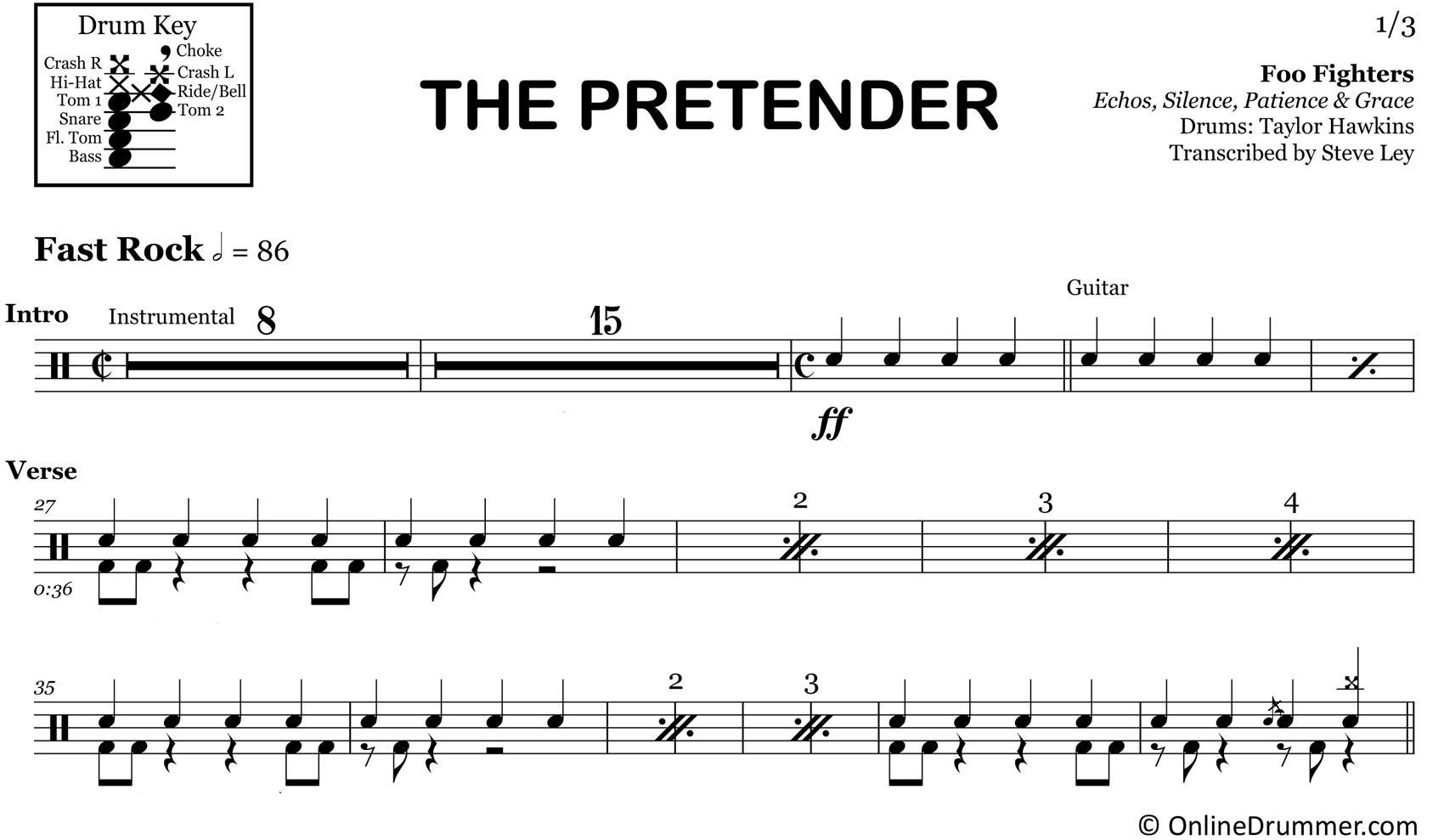 The Pretender - Foo Fighters - Drum Sheet Music