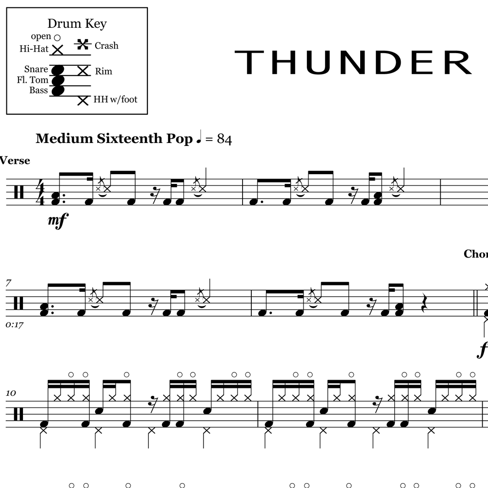 thunder-imagine-dragons-drum-sheet-music for Free Printable Imagine Sheet Music Pdf Thunder - Imagine Dragons - Drum Sheet Music for Free Printable Imagine Sheet Music Pdf