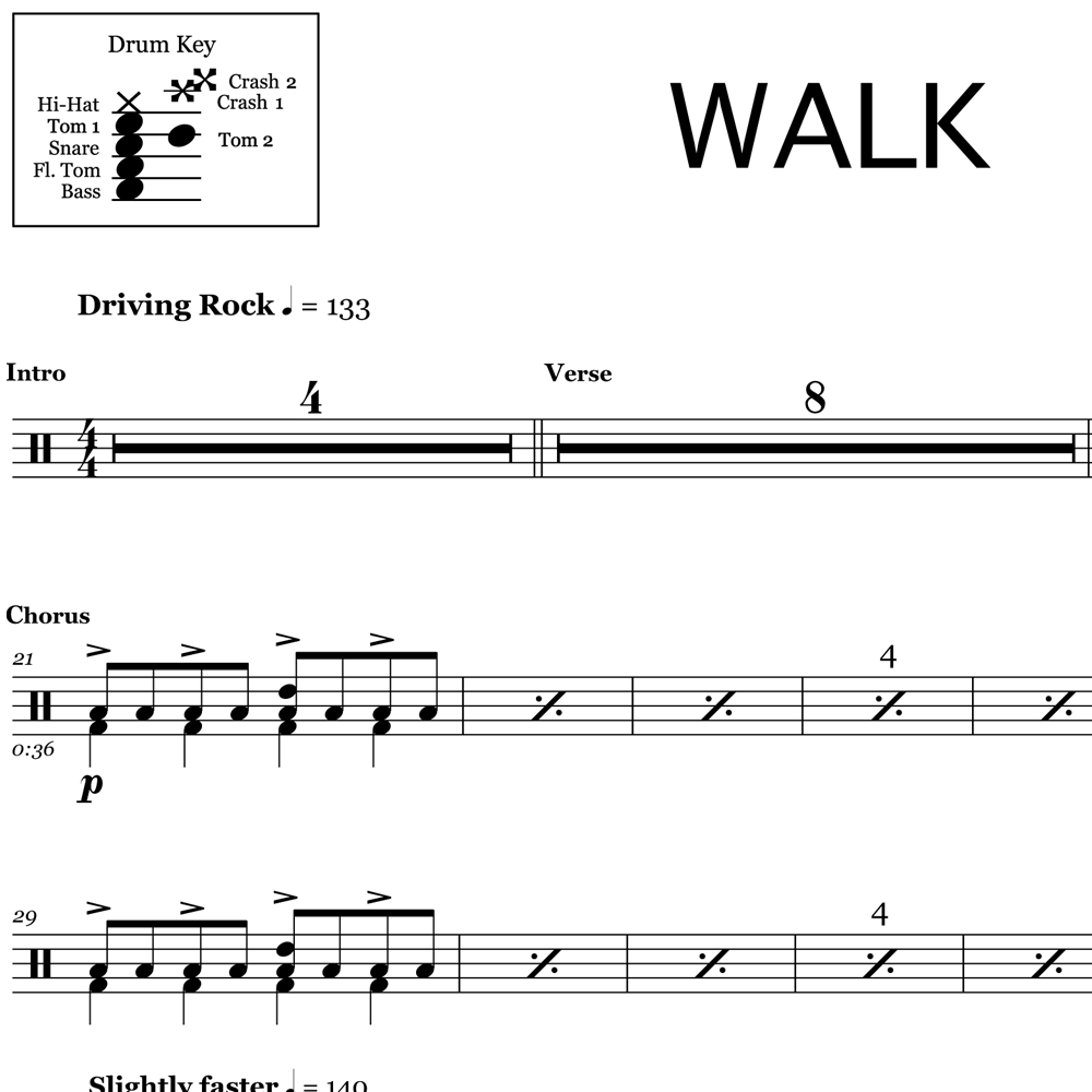 Walk - Foo Fighters - Drum Sheet Music
