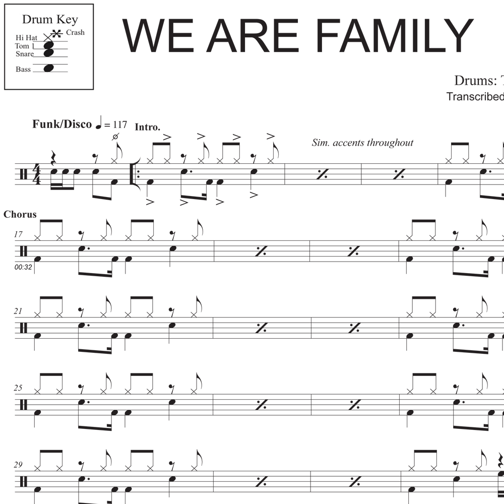 We Are Family Sister Sledge Drum Sheet Music We are family sister sledge drum sheet music
