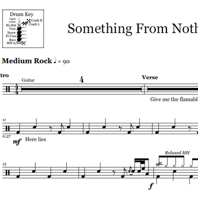 Something From Nothing - Foo Fighters - Drum Sheet Music